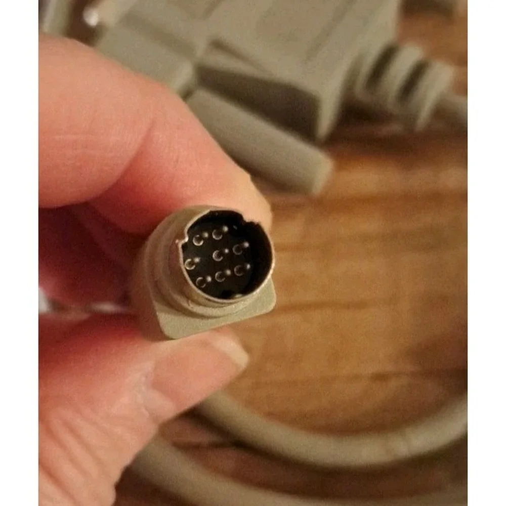 Vintage RESNOVA 6 ft Mini DIN 8 Male to DB25 Male Serial Cable Mac to Modem